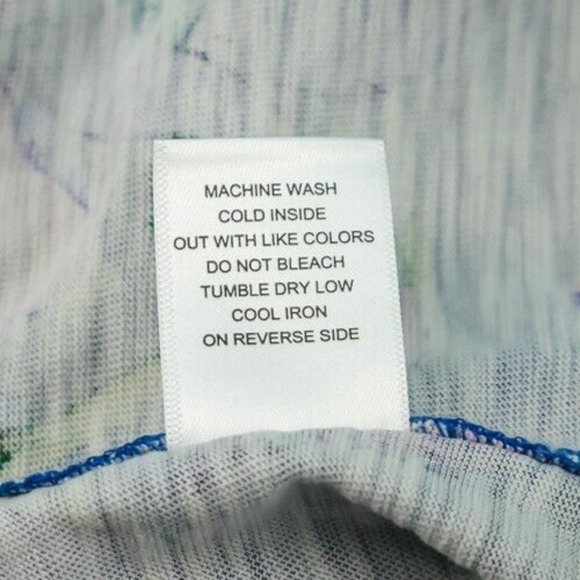 Habitat Escape Size Medium M Blue Floral Print Scoop 3/4 Sleeve High Low Top NEW - Picture 7 of 8